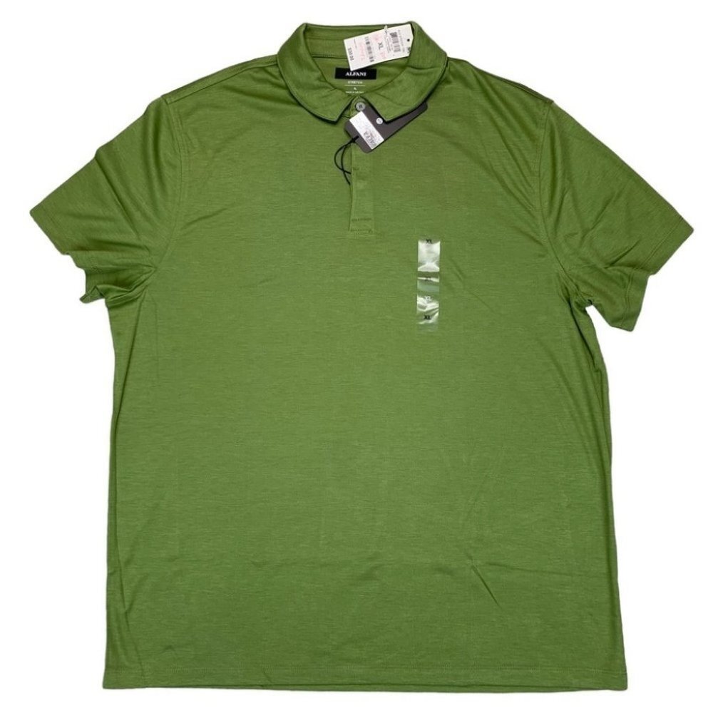 Alfani Mens Short Sleeve Polo Shirt Green size XL
